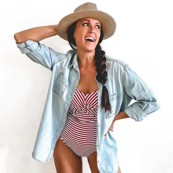 Kona Sol Twist Bandeau Medium Coverage Swimsuit - Picture 2 of 11